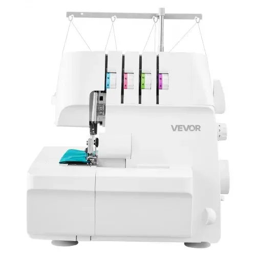 VEVOR Overlock-Nähmaschine, 1250 Stiche pro Minute, 2-3-4-Faden-fähig, einstellbarer Differentialtransport (0,7-2), mit Freiarm und LED-Beleuchtung, Nähmaschine für verschiedene Stoffe, Weiß – Bild 9