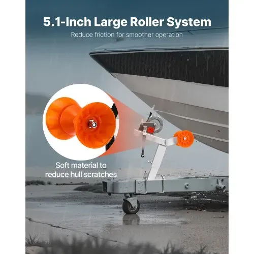 VEVOR Bootsanhänger-Sitz mit Rolle, 544kg Winde & 51mm x 7,6m Windengurt, Bootswindenhalterung mit U-Bolzen für 50,8–76,2mm B x 76,2–101,6mm H Anhängerkupplung, Jetski, Segelboot, Schnellboot – Bild 4