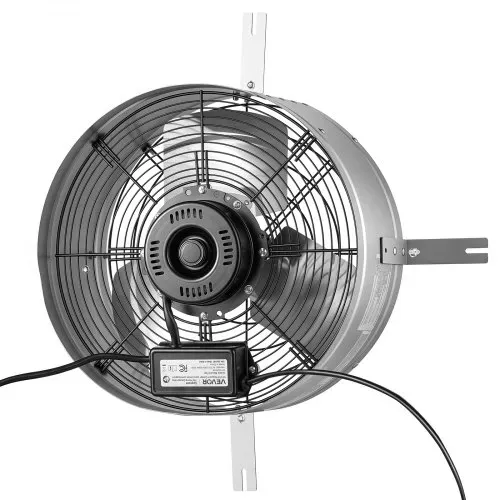 VEVOR Giebellüfter 38cm Dachbodenlüfter mit 2208,7m³/h Luftstrom Silber, Kühlung & Luftzirkulation für Dachboden Garage & Werkstatt, Kohlenstoffstahlgehäuse, mit Thermostat Netzkabel & Steuerkabel – Bild 8