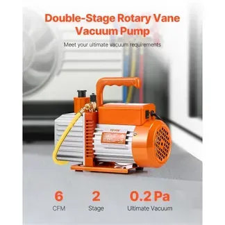 VEVOR Vakuumpumpe, 6 CFM, HVAC 2-stufige Drehschieber-Vakuumpumpe, für R134a R22 R410a-Systeme, Auto-AC-Vakuumpumpen-Kit mit Ölflasche, für die Harzentgasung zur Wartung von Autoklimaanlagen VEVOR Vakuumpumpe, 6 CFM, HVAC 2-stufige Drehschieber-Vakuumpumpe, für R134a R22 R410a-Systeme, Auto-AC-Vakuumpumpen-Kit mit Ölflasche, für die Harzentgasung zur Wartung von Autoklimaanlagen