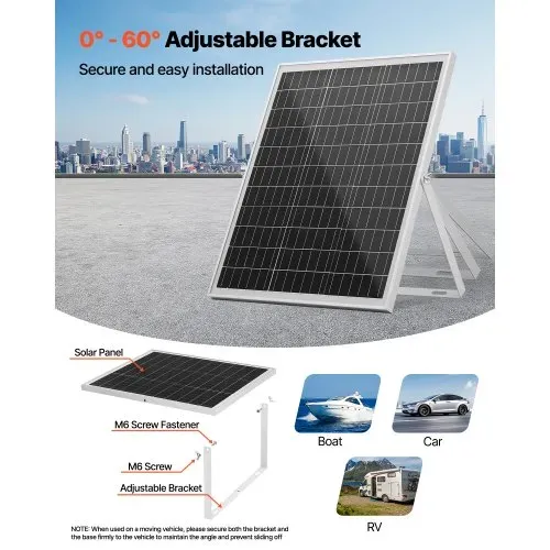 VEVOR 12V Monokristallines Solarpanel-Kit 25 W, Batterieladegerät mit intelligentem MPPT-Controller & verstellbarer Halterung, IP67 wasserdicht für Auto, Boot, Wohnmobil, Motorradanhänger – Bild 5