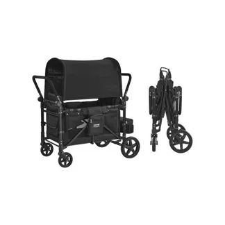 VEVOR 4-Sitzer-Kinderwagen, faltbarer Push-Pull-Kinderbuggy mit verstellbarem Griff, 5-Punkt-Sicherheitsgurt & abnehmbarem Verdeck, Bollerwagen für Camping, Schwarz (150 kg Tragkraft) VEVOR 4-Sitzer-Kinderwagen, faltbarer Push-Pull-Kinderbuggy mit verstellbarem Griff, 5-Punkt-Sicherheitsgurt & abnehmbarem Verdeck, Bollerwagen für Camping, Schwarz (150 kg Tragkraft)