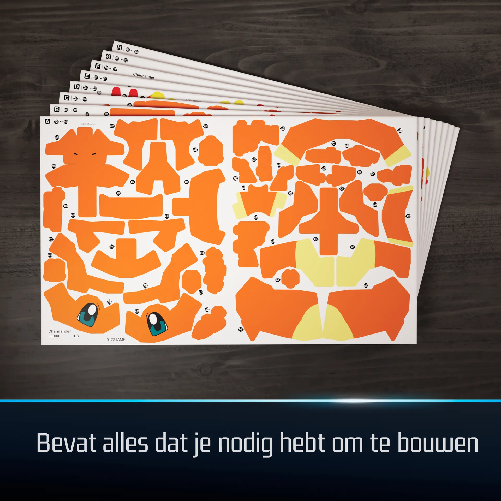 4D Build - Pokémon Glumanda - detailreicher 3D-Modellbausatz – Bild 3