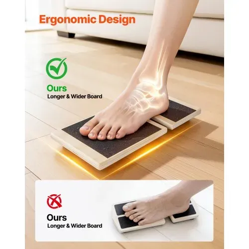 VEVOR Balance Board für Erwachsene, Fußtrainer (30 x 14 x 3 cm) Sprunggelenk-Trainingsgerät, Rutschfester Gleichgewichtstrainer für Physiotherapie, Reha & Fußtraining, inkl. Tragebeutel – Bild 2
