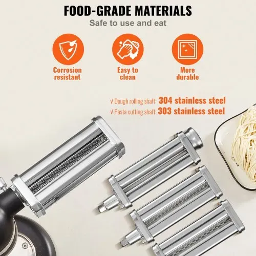 VEVOR 3 tlg. Manuelle Nudelmaschine Edelstahl, Edelstahl Frische Manuell Pasta Walze Maschine Italienische Flachteigmaschine Pastamaker inkl. Reinigungsbürste für Spaghetti, Lasagne usw. – Bild 4
