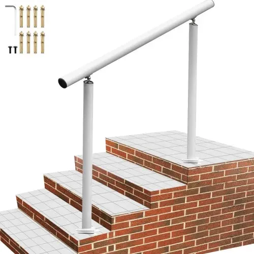 VEVOR Treppengeländer-Set, 1-4 Stufen, weißer Aluminium-Handlauf, 4 Fuß, flexibler Außendeck-Handlauf, Zangen VEVOR Treppengeländer-Set, 1-4 Stufen, weißer Aluminium-Handlauf, 4 Fuß, flexibler Außendeck-Handlauf, Zangen