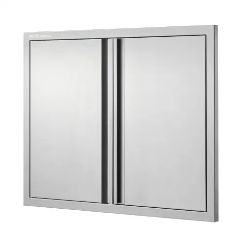 VEVOR Grill-Zugangstür, 787 x 609 mm, Doppelte Außenküchentür, Flächenbündig Montierte Edelstahltür, Vertikale Wandtür mit Versenkbaren Griffen, für Grillinsel, Grillstation, Außenschrank – Bild 9