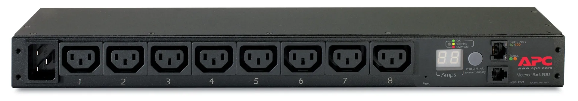 APC Rack PDU, mit Messfunktion, 1 HE, 16 A, 208/230 V, (8) C13 – Bild 3