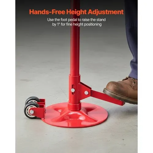 VEVOR Unterhub-Stützständer 1 t Rollbar, Höhenverstellbarer (1320–2033 mm) Wagenheberständer mit Kugelgelagertem Drehgriff & Pedal, zur Unterstützung von Fahrzeugkomponenten Autoreparatur – Bild 4