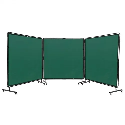 VEVOR 3-Panel-Schweißvorhang 1,8 x 1,8m Schweißschutzvorhang aus Flammhemmendem Vinyl Schweißschutzwand mit 6 Schwenkrädern und einem 6-stufigen UV-Schutz Schweißerdecke Schweißschutz Grün VEVOR 3-Panel-Schweißvorhang 1,8 x 1,8m Schweißschutzvorhang aus Flammhemmendem Vinyl Schweißschutzwand mit 6 Schwenkrädern und einem 6-stufigen UV-Schutz Schweißerdecke Schweißschutz Grün