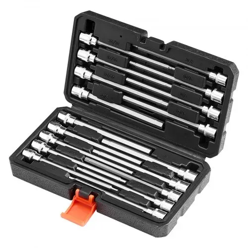 VEVOR Extra langer Inbus-Steckschlüsselsatz 18-tlg. mit 3/8 Zoll-Antrieb, S2-Legierungsstahl & Cr-V-Stahl, Standard SAE & metrisch 1/8 Zoll-3/8 Zoll, 3-12 mm, mit verbessertem Aufbewahrungskoffer – Bild 10