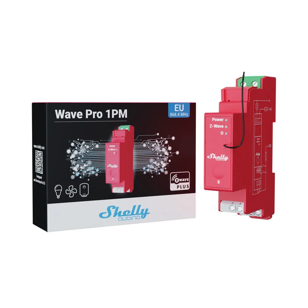 Shelly · Hutschiene · "Wave Pro 1PM" · Relais · max.16 A · 1 Phase · 1x 16A · Messfunktion · Z-Wave – Bild 4