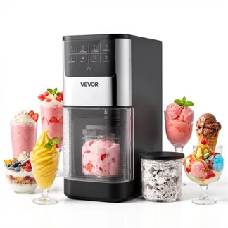 VEVOR Eismaschine, 7-in-1-Gerät für Gelato, Sorbet, Milchshake, Frozen Yogurt & Light-Eiscreme, Hausgemachte Eismaschine mit Ein-Knopf-Funktion zum Einrühren und Nachdrehen, Glatte Cremige Textur VEVOR Eismaschine, 7-in-1-Gerät für Gelato, Sorbet, Milchshake, Frozen Yogurt & Light-Eiscreme, Hausgemachte Eismaschine mit Ein-Knopf-Funktion zum Einrühren und Nachdrehen, Glatte Cremige Textur