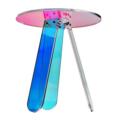 VEVOR Acryl-Beistelltisch φ45 x 48 cm, Bunter Acryl-Beistelltisch Bartisch Leicht zu Reinigen, Acryl-Couchtish für Kaffee, Getränke, Essen, Snacks, Couchtisch für Wohnzimmer, Schlafzimmer usw. – Bild 10
