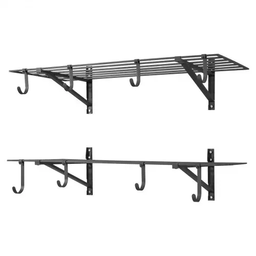VEVOR 2er-Set Garagenregal 1219x615x305 mm Werkzeugaufbewahrung 118 kg pro Schicht Werkzeughalter Wand mit Haken 1219x615mm Regalfläche Aufbewahrungsregale Metallregal Werkzeug Organizer Wandregale – Bild 9