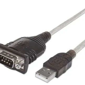 Manhattan USB auf Seriell-Konverter, Zum Anschluss eines seriellen Geräts an einen USB-Port, FTDI FT232RL-Chipsatz, 0,45 m Manhattan USB auf Seriell-Konverter, Zum Anschluss eines seriellen Geräts an einen USB-Port, FTDI FT232RL-Chipsatz, 0,45 m