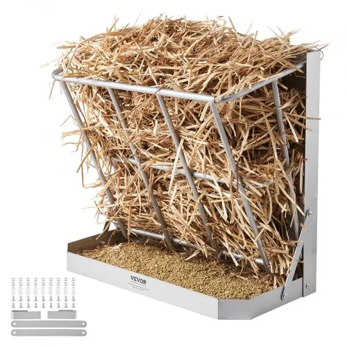 VEVOR Heuraufe Vieh, 610 x 297 x 584 mm, 2-in-1-Futterautomat für Heu & Getreide, Wandraufe mit Futterschale, Futtertrog für Ziegen, stabile Futterraufe aus Stahl für Schafe & Pferde, Futterspender VEVOR Heuraufe Vieh, 610 x 297 x 584 mm, 2-in-1-Futterautomat für Heu & Getreide, Wandraufe mit Futterschale, Futtertrog für Ziegen, stabile Futterraufe aus Stahl für Schafe & Pferde, Futterspender