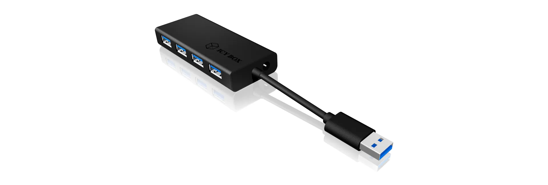 ICY BOX IB-AC6104-B, 4 Port USB 3.2 Gen 1 Hub, Aluminium Gehäuse, ohne Power adapter, schwarz – Bild 5