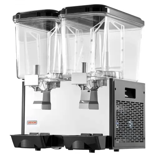 VEVOR Elektrischer Getränkespender 2 x 18 L 7-12 °C Saftspender mit PC-Behälter, für Restaurants, Hotels, Bars und Kioske, mit Rührstab für Gleichmäßige Durchmischung, Druckschalter und Auffangschale – Bild 9