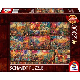 Genussvolle Auszeit: auf Reisen mit Büchern und Wein, Puzzle Genussvolle Auszeit: auf Reisen mit Büchern und Wein, Puzzle