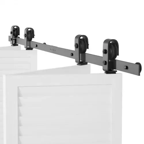 VEVOR Schiebetürsystem faltbare Schiebetüren, 152,4 cm Laufschiene Schiebetürbeschlag, geeignet für vier 35,6 cm große Schrank-, Speisekammer- & Wäschetüren (nicht im Lieferumfang enthalten) – Bild 10