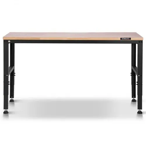 VEVOR Werkbank, 1549 x 508 mm Werkstatttisch, Höhenverstellbar 688-914mm, 900 kg Kapazität, Inkl. Stromanschlüsse, Hartholz-Oberfläche, Metallrahmen & Fußpads, Ideal für Garage, Büro & Zuhause – Bild 10