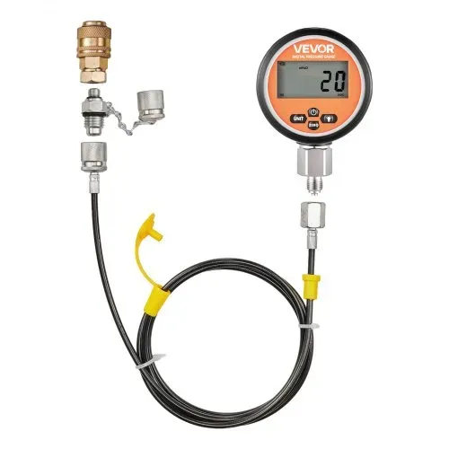 VEVOR digitales Hydraulikdruck Testkupplungsset, 10000 PSI Druckmessgerät Manometer Tester mit 2 Messgeräten & 9 Testkupplungen & 2 Schnellkupplungen & 2 Schläuchen für Bagger Baumaschinen – Bild 10
