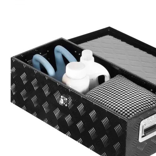 VEVOR Werkzeugkasten aus Aluminium für die Ladefläche mit seitlichem Griff und Schlossschlüsseln, Aufbewahrungs-Werkzeugkiste für Anhänger Pickup Wohnmobil (762 x 330,2 x 243,84 mm) Schwarz – Bild 10