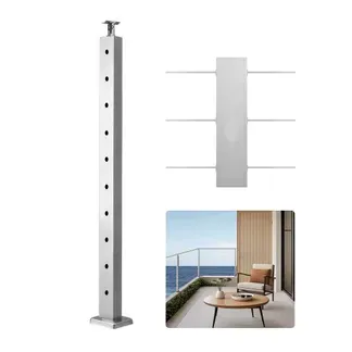 VEVOR Kabelgeländerpfosten, 91 x 2,5 x 5 cm, 1 Packung, Edelstahl-Kabel-Treppengeländerpfosten, vorgebohrte Pfosten mit Montagehalterung, Geländerpfosten, Silber, 1JZLGZXYS914I4BDB001V0 VEVOR Kabelgeländerpfosten, 91 x 2,5 x 5 cm, 1 Packung, Edelstahl-Kabel-Treppengeländerpfosten, vorgebohrte Pfosten mit Montagehalterung, Geländerpfosten, Silber, 1JZLGZXYS914I4BDB001V0