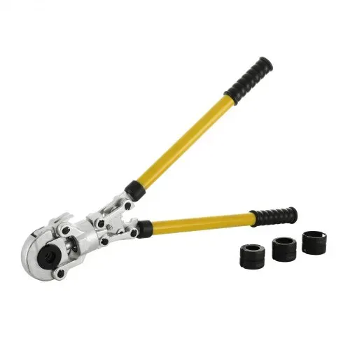 VEVOR Presszange TH 16, TH 20, TH 26, TH 32, Crimpzange Presszange Ø 16-32 m, Rohrpresszange Gelb, Stahl Quetschzange mit Ergonomischem und Rutschfestem Griff, Rohrcrimpzange 530-750 mm Ausziehbar – Bild 8