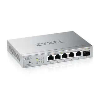 Zyxel Switch unmanaged Layer2 5 Port • 5x 10/2.5 GbE • 1x SFP + • Desktop • Lüfterlos • XMG-105 Zyxel Switch unmanaged Layer2 5 Port • 5x 10/2.5 GbE • 1x SFP + • Desktop • Lüfterlos • XMG-105