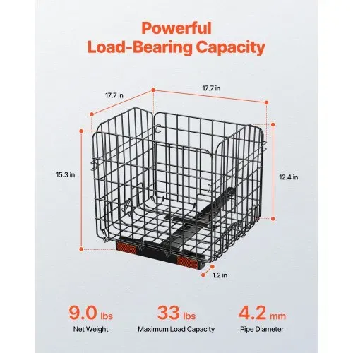 VEVOR Elektromobil Hinterkorb, Heckkorb, robuster & geräumiger Gepäckkorb Seniorenmobil, funktioniert mit 2,54 cm Empfänger, kompatibel mit den meisten Mobilitätsrollern, Mobilitätshilfe 45x45x39 cm VEVOR Elektromobil Hinterkorb, Heckkorb, robuster & geräumiger Gepäckkorb Seniorenmobil, funktioniert mit 2,54 cm Empfänger, kompatibel mit den meisten Mobilitätsrollern, Mobilitätshilfe 45x45x39 cm