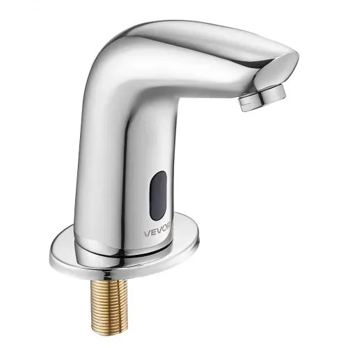 VEVOR berührungsloser Waschtischhahn (verchromtes Silber G112M) Badezimmer, Waschtischarmatur Sensorhahn mit Lochabdeckung, batteriebetriebener Wasserhahn Toilettenhahn Waschbeckenarmatur – Bild 8