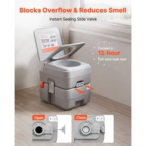 VEVOR Tragbare Toilette mit 20 L Abnehmbarem Abwassertank & 120 Spülungen, Campingtoilette Reisetoilette mit Füllstandsanzeige, Geeignet für Wohnmobilreisen Camping Wandern Bootsfahrten Ausflüge – Bild 4