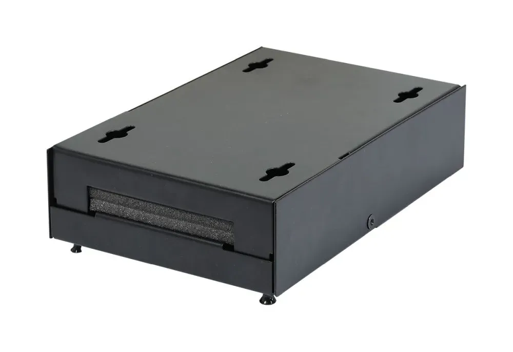 Keystone, Modulträger, Patchpanel für 4x TP-Modul, Aufputz, Metallklappbox(Consolidation Point Box), Schwarz, Synergy 21, – Bild 3