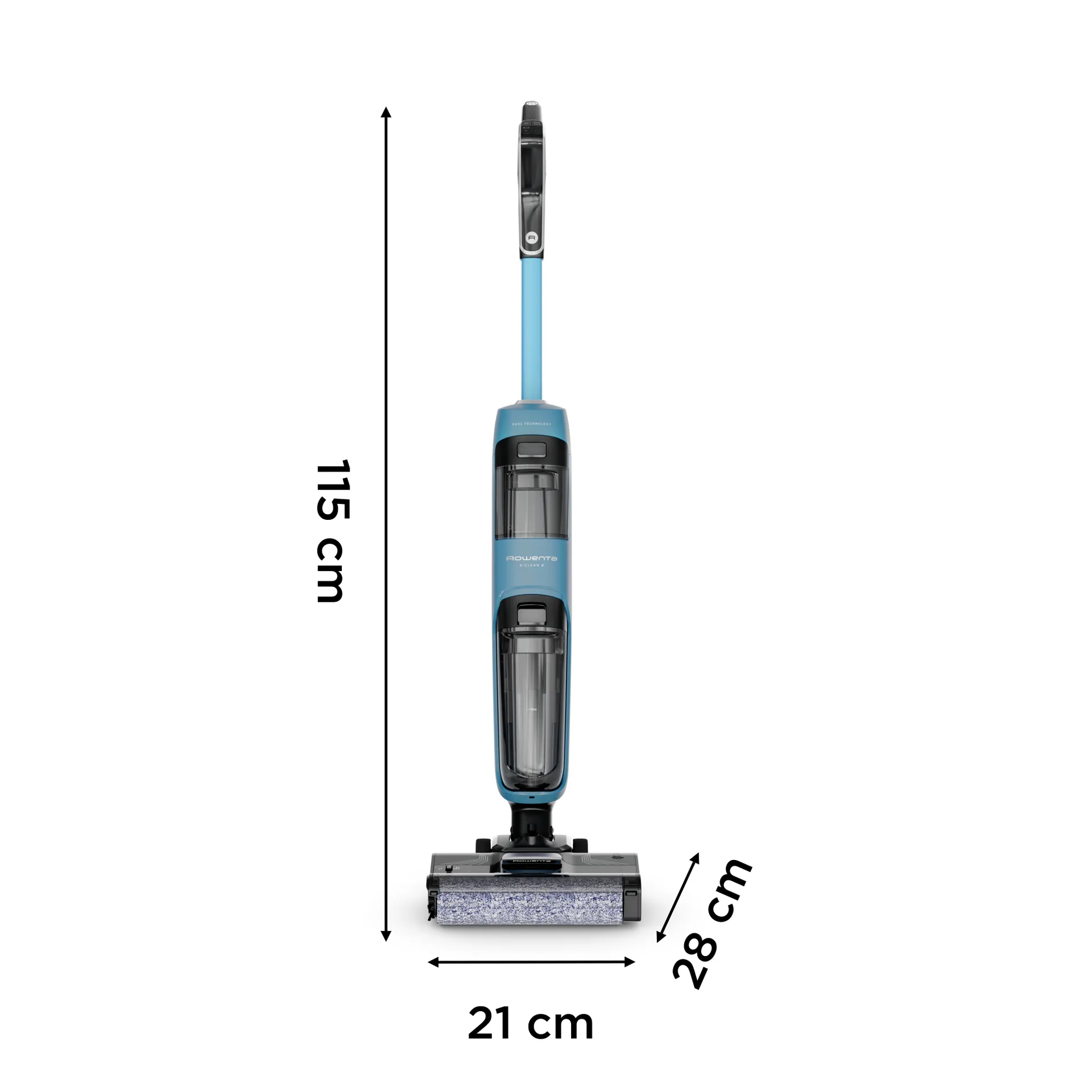 Rowenta X-Clean 2 GZ2271E0 Stabstaubsauger/Elektrischer Besen Akku Trocken&Nass Beutellos Blau – Bild 3