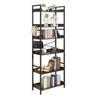 VEVOR Industrie-Bücherregal, 6-stufig, Vintage-Leiterregal mit Metallrahmen, Bücherschrank mit offenen Fächern, Standregal für Wohnzimmer, Schlafzimmer, Küche, Homeoffice, Rustikales Braun VEVOR Industrie-Bücherregal, 6-stufig, Vintage-Leiterregal mit Metallrahmen, Bücherschrank mit offenen Fächern, Standregal für Wohnzimmer, Schlafzimmer, Küche, Homeoffice, Rustikales Braun