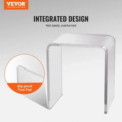 VEVOR 2 Stk. Beistelltisch 415 x 305 x 460 mm, U-förmiger Acryltisch Beistelltisch, Transparenter Couchtisch für Getränke, Essen, Snacks, Verwendet im Wohnzimmer, Schlafzimmer, Arbeitszimmer usw. – Bild 4