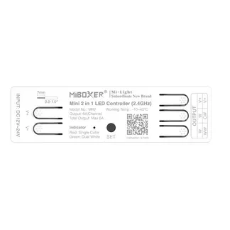 MiBoxer MR2 LED Controller Mini 2in1 (Single color/dual white) 2.4G MiBoxer MR2 LED Controller Mini 2in1 (Single color/dual white) 2.4G