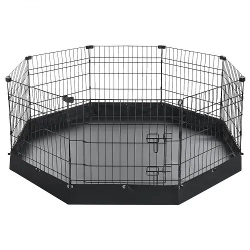 VEVOR Welpenauslauf Welpenlaufstall Welpenzaun 61cm 8-tlg. mit Bodenmatte, Spielplatz für Kleine Hunde Katzen & Andere Kleintiere Faltbar Durch die Verschiedenen Formen Vielfältig Einsetzbar – Bild 9
