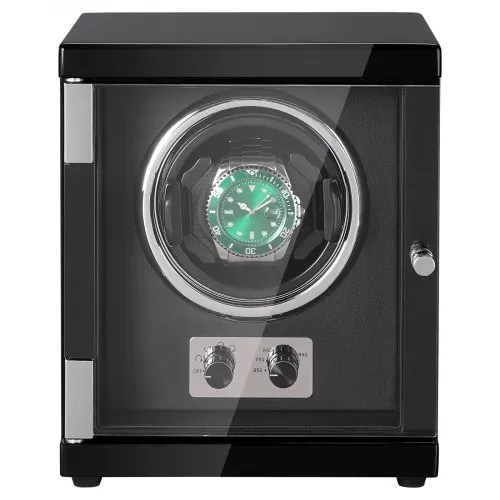 VEVOR Uhrenbeweger, Automatik-Uhrenbeweger, Watch Winder, Uhrenbeweger für Automatikuhren, Automatischer Uhrenbeweger mit Platz für 1 Uhr, LED Beleuchtung, 150–207 mm Einstellbare Riemenlänge – Bild 9