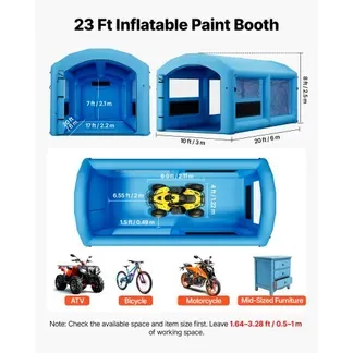 VEVOR Aufblasbare Lackierkabine 6x3x2,5 m Spritzkabine Lackierzelt Blau, mit 550-W- & 750-W-Gebläsen Aktivkohlefiltration PVC-Fenster für ATV Motorrad Mittelgroße Möbelstücke Tragbar VEVOR Aufblasbare Lackierkabine 6x3x2,5 m Spritzkabine Lackierzelt Blau, mit 550-W- & 750-W-Gebläsen Aktivkohlefiltration PVC-Fenster für ATV Motorrad Mittelgroße Möbelstücke Tragbar