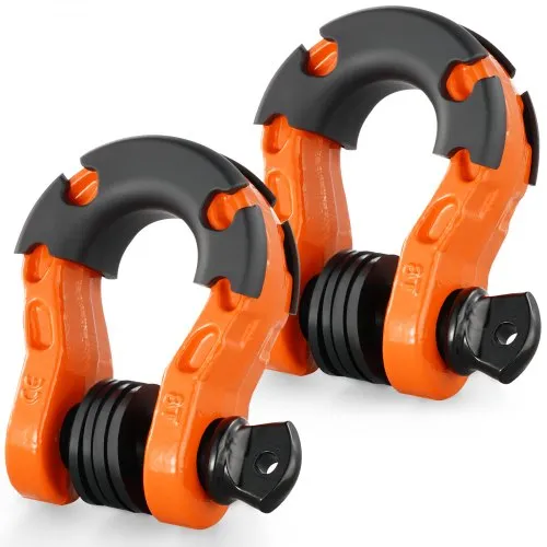 VEVOR 3/4 Zoll D-Ring-Schäkel, 2er-Pack Schäkel aus legiertem Stahl, 30 Tonnen Bruchfestigkeit, mit 7/8 Zoll Schraubstift, Isolatoren und Unterlegscheiben, robuster Bergungsschäkel für Geländefahrzeuge für Jeep-Trucks, orange VEVOR 3/4 Zoll D-Ring-Schäkel, 2er-Pack Schäkel aus legiertem Stahl, 30 Tonnen Bruchfestigkeit, mit 7/8 Zoll Schraubstift, Isolatoren und Unterlegscheiben, robuster Bergungsschäkel für Geländefahrzeuge für Jeep-Trucks, orange