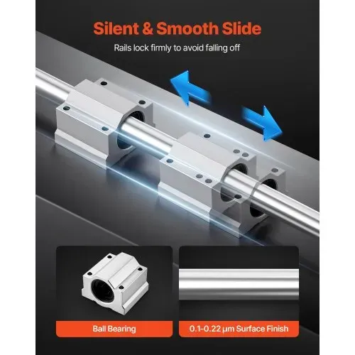 VEVOR Linearführungen SFC25, 2er-Pack 1000 mm Linearschienen & 4 Stk. Gleitblöcke, Führungsschienen, Gleitschienen für DIY-Graviermaschinen, Dreh- & Fräsmaschinen, DIY-Übungs-Wippplatte – Bild 3