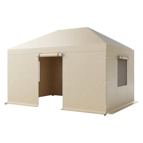 VEVOR Winter Pavillonabdeckung, 3,1x4,41 m, Allwetter-Pavillonabdeckung mit Seitenwänden & Netzfenstern, PE-Material, geschlossene Lagerschutzabdeckungen, Pavillons nicht im Lieferumfang enthalten – Bild 10