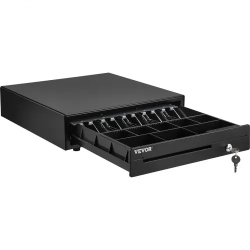VEVOR Kassenschublade Kassenlade 40,64 cm quadratische Geldschublade 3 Entriegelungswege RJ11/RJ12 Anschluss 5 Geldscheinfächer & 8 Münzfächer Lebensmittelgeschäft Bank Büro Café Supermärkt Bar – Bild 8