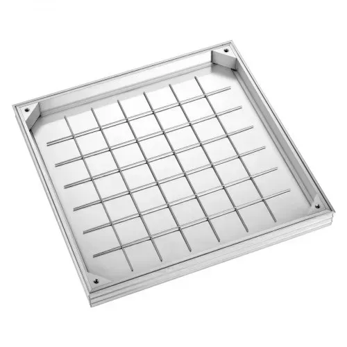 VEVOR Schachtabdeckung mit Rahmen 60 x 60 cm, Unsichtbarer Schachtdeckel Auspflasterbarer Klärgrubendeckel aus Aluminiumlegierung für Integrierten Abflusskanal auf Gehwegen in Gärten auf Terrasse – Bild 8