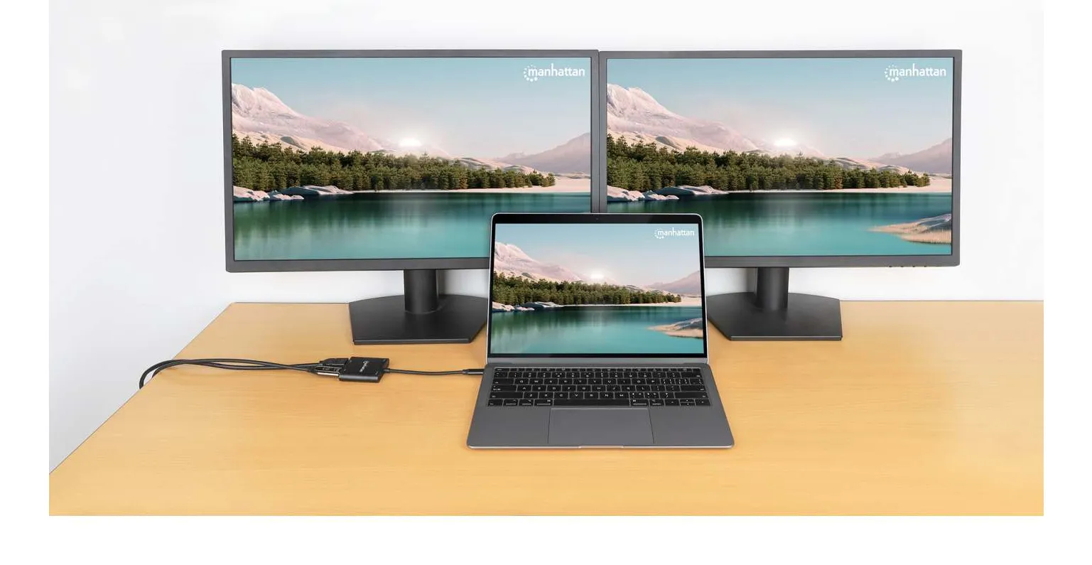 Manhattan 154321 Videokabel-Adapter 0,15 m USB Typ-C 2 x HDMI Schwarz – Bild 3