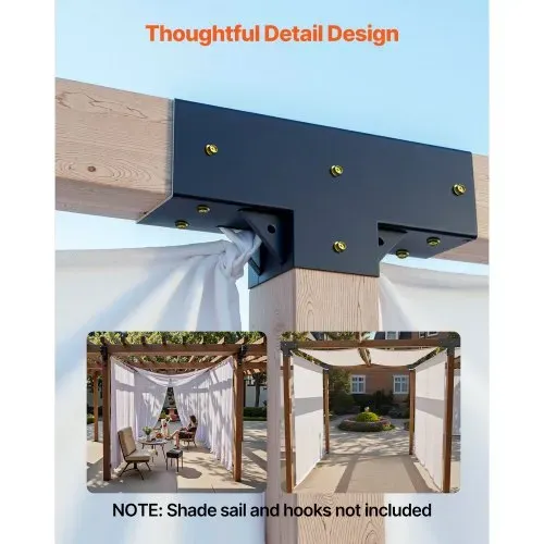 VEVOR Pfostenverbinder, 4er-Pack, T-förmige Pfostennecke für Posten mit einer Innengröße von 92 x 92 mm, 3-Wege-Pergola-Halterungen, Pavillon-Halterungssatz mit Schrauben – Bild 5