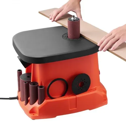 VEVOR Oszillierender Spindelschleifer, 2000 U/min Spindelschleifmaschine mit 6 Hülsen (12,7–76,2 mm), 16 mm Hub & 397x295 mm Gusseisentisch für Möbelveredelung, Kunsthandwerk & Holzbearbeitung – Bild 10